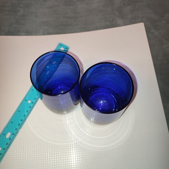 2 Pcs Cobalt Sapphire Blue Glasses Vintage Intense Deep Functional - Picture 4 of 6